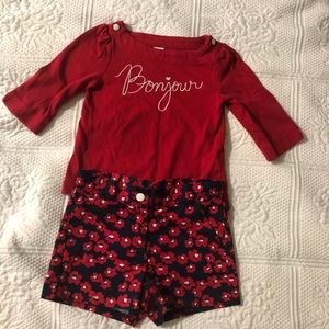 Top and shorts matching set